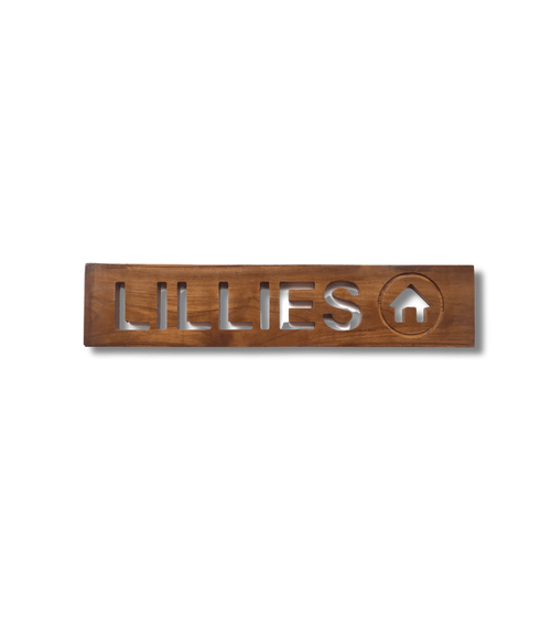 Custom Wooden Name Board for Garden and Home | 14x5 Inches