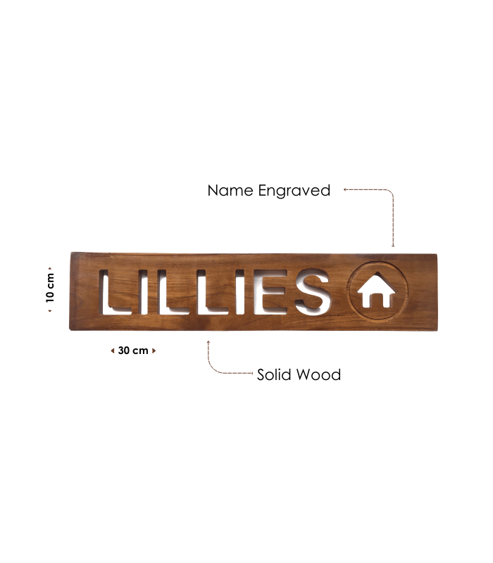 Custom Wooden Name Board for Garden and Home | 14x5 Inches