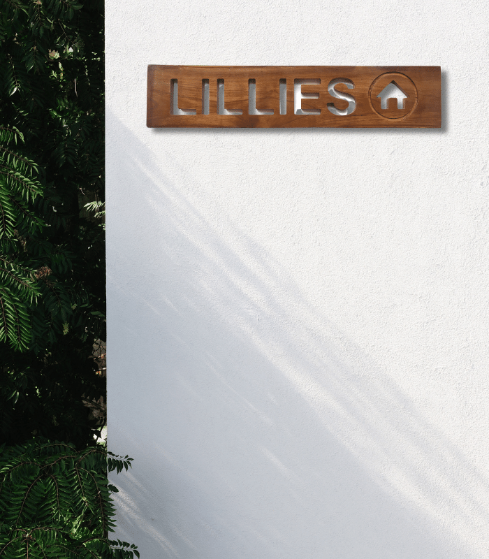 Custom Wooden Name Board for Garden and Home | 14x5 Inches