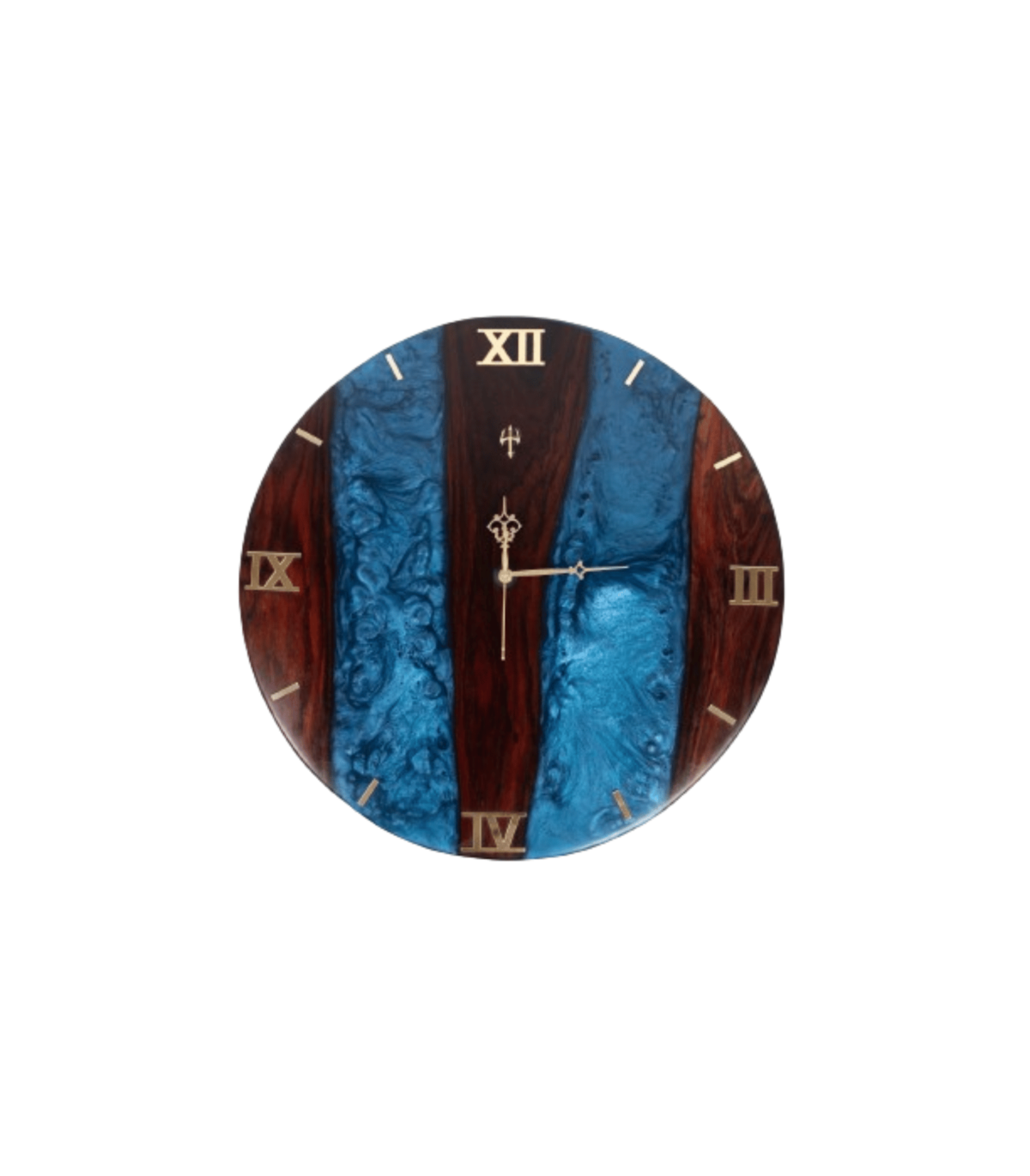 Royal Blue Silent Clock 18 Inches | Rose Wood - Image 2
