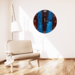 Royal Blue Silent Clock 18 Inches | Rose Wood