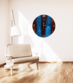 Royal Blue Silent Clock 18 Inches | Rose Wood