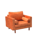 Single Seater Mid century Sofa | Velvet - Image 2
