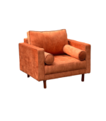 Single Seater Mid century Sofa | Velvet - Image 4