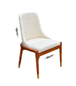 Solid Teak Wood Upholstered Modern Minimalist Chair In Natural Finish. - Image 2