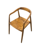 Mid Century Solid Teak Wood Arm Chair - Image 2