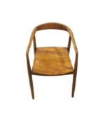 Mid Century Solid Teak Wood Arm Chair - Image 3