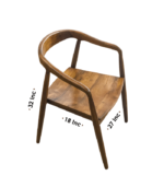Mid Century Solid Teak Wood Arm Chair - Image 4