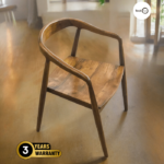 Mid Century Solid Teak Wood Arm Chair