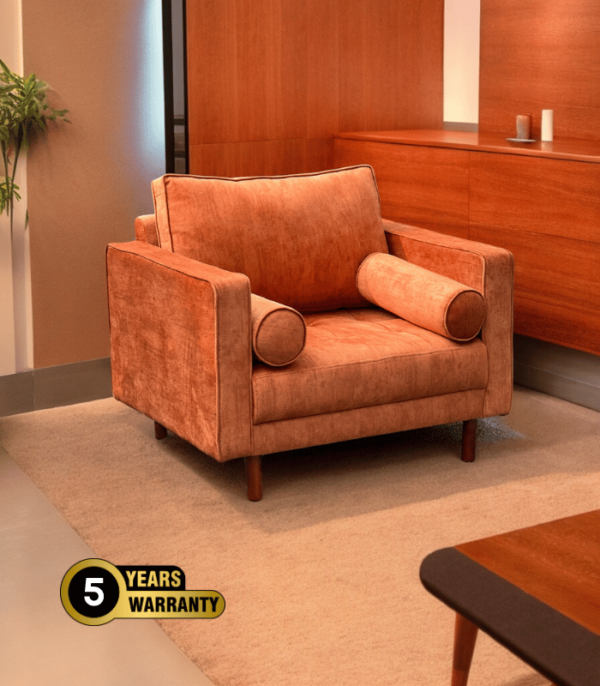 Single Seater Mid century Sofa | Velvet
