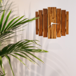 Teak Wood Wall Clock For Living Room, Home And Office| 45x40 CM