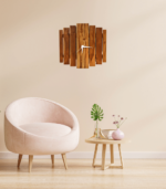 Teak Wood Wall Clock For Living Room, Home And Office| 45x40 CM - Image 2