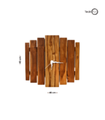 Teak Wood Wall Clock For Living Room, Home And Office| 45x40 CM - Image 3