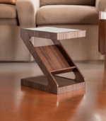 Teak age Custom Z- Side End Table in acacia Wood - Image 4