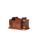 Rosewood Coaster & Card Holder – Multipurpose Desk Accessory - Image 2