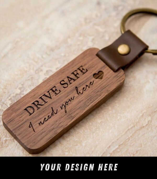 Custom Engraved wooden key chain | Upload Your design