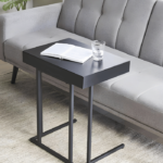 Pull Up Table Black Metal Wood Veneer and MDF