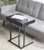 Pull Up Table Black Metal Wood Veneer and MDF