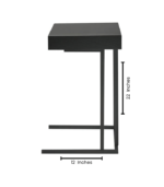 Pull Up Table Black Metal Wood Veneer and MDF - Image 4