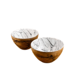 Epoxy Wooden Platter set | 2 Bowl | Crackle Design - Image 3