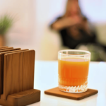 Engraved Mahogany Tea/Coffee Coaster | Set of 5