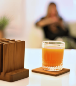 Engraved Mahogany Tea/Coffee Coaster | Set of 5