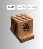 Engraved Mahogany Tea/Coffee Coaster | Set of 5 - Image 4